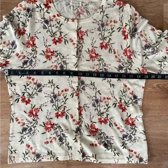 Garnet Hill | Cottagecore Merino Wool Dainty Floral Cardigan NWOT - Picture 10 of 11